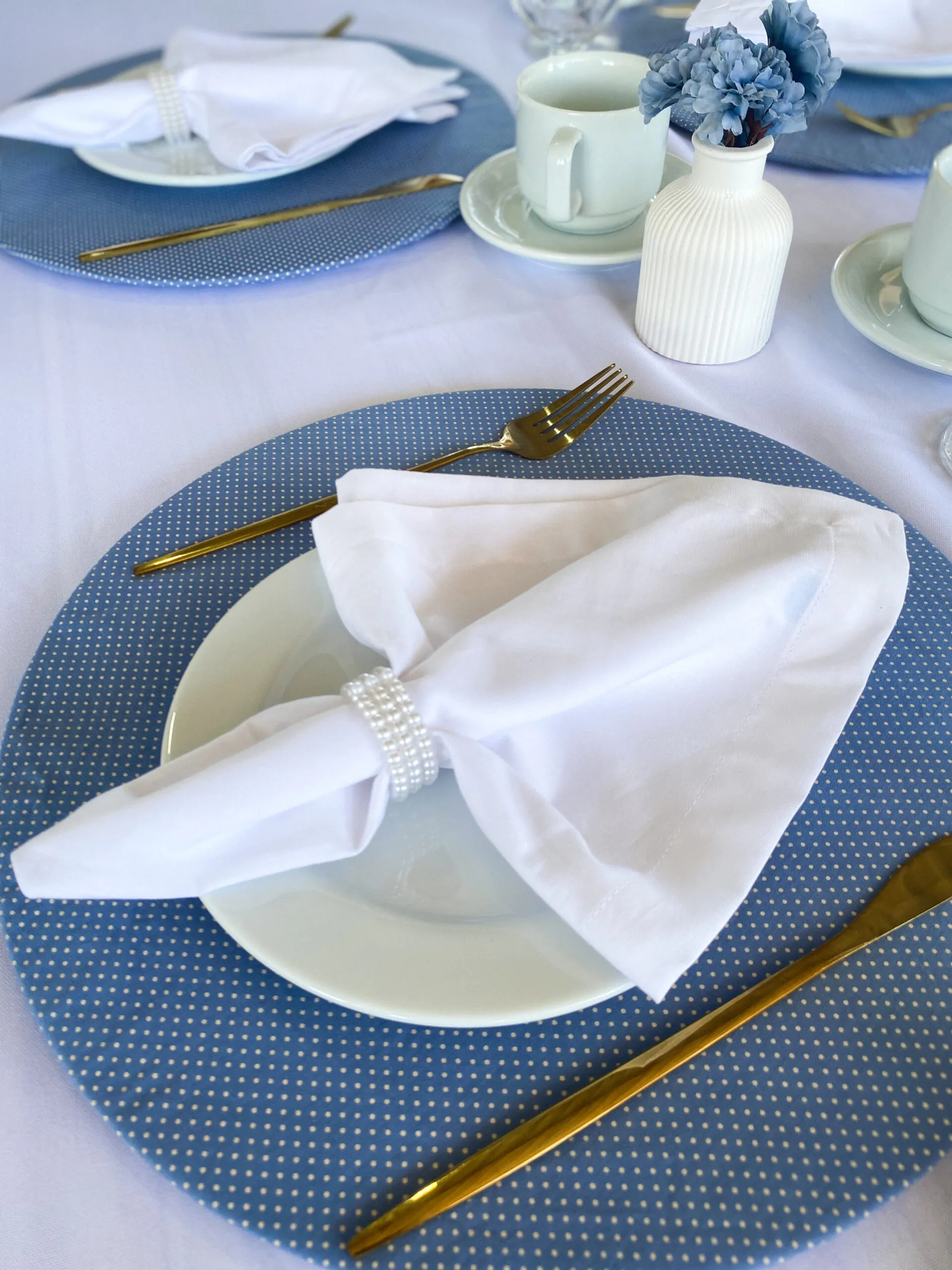 Kit 02 Lugares Azul Flores/Poá - Image 2