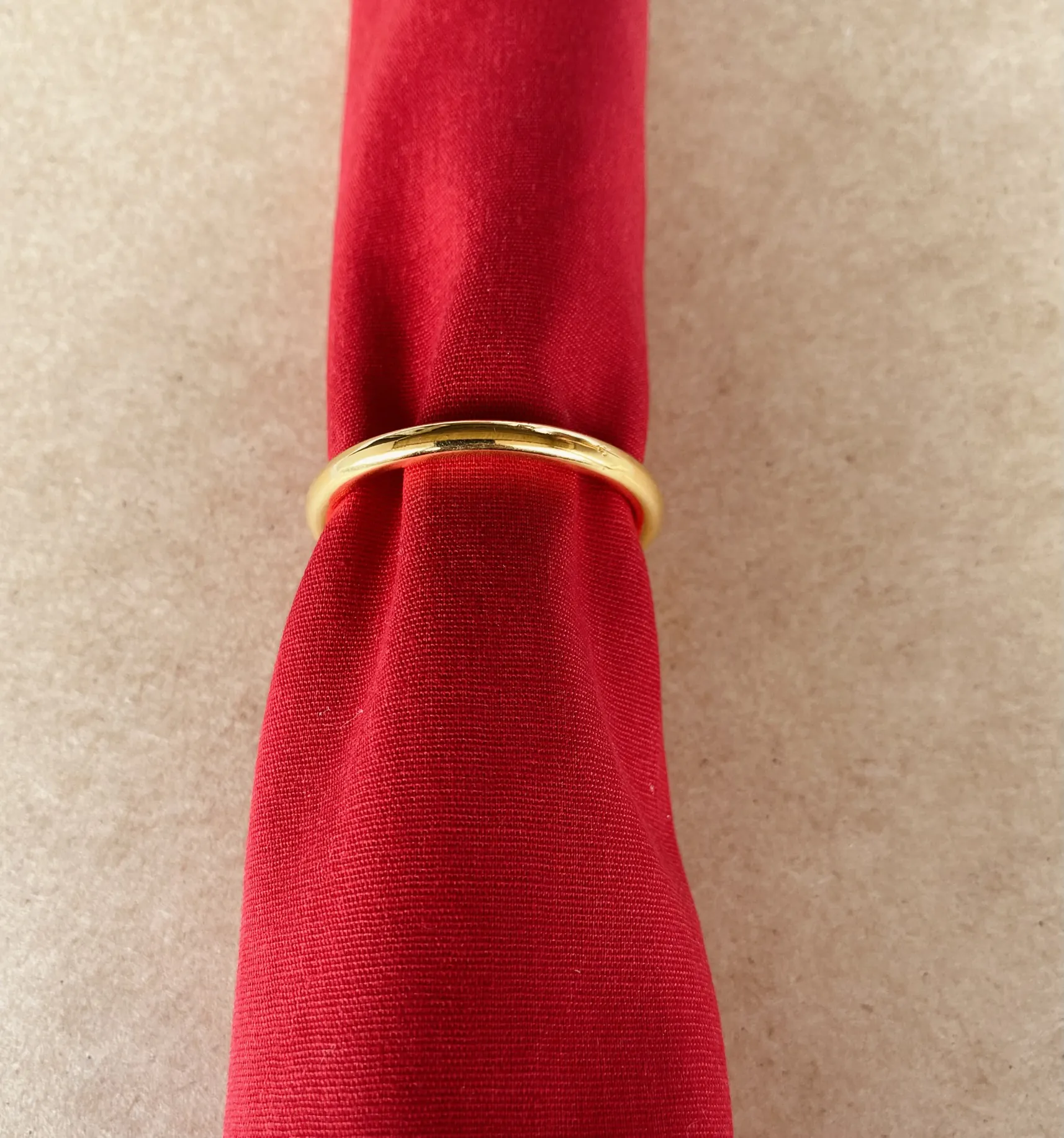 Porta-guardanapo Argola Lisa Dourada - Image 2